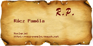 Rácz Paméla névjegykártya